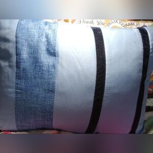 NAVY AND LIGHT BLUE THROW PILLOW